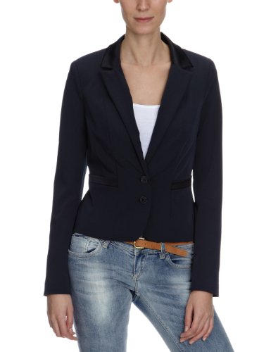 VERO MODA Damen Blazer Regular Fit, 10078220 ANGELINA BLAZER, Gr. 38, Blau (DARK NAVY) Preisvergleich