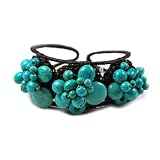 Fabulous Turquoise Triple Cluster Stone Bracelet Fashion Jewelry