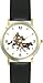 Horse and Rider Chasing Calf in Calf Wrestling Horse - WATCHBUDDY&reg; DELUXE TWO-TONE THEME WATCH - Arabic Numbers - Black Leather Strap-Children's Size-Small ( Boy's Size & Girl's Size )