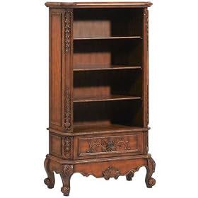 Heirloom 64h Single Open Bookcase, OPEN, ANTIQUE OAK by Home Decorators Collection