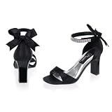 3 1/4 Inch Sexy High Heel Shoe Evening Shoe Closed Back Sandal Style With Bow