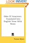 Odes Of Anacreon: Translated Into English Verse With Notes