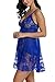 Avidlove Babydoll Lingerie for Women Sexy Nightgowns Lace Chemise Lingerie Nighty Blue Large