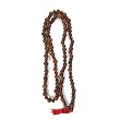 Natural Rudraksha Mala with Rosewood Spacer Beads