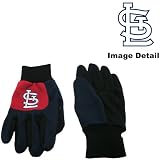 St. Louis Cardinals Color Block Red Grip Work Glove w/ Blue Fingers