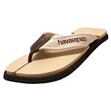 Men's Dark Brown & Beige Urban Style Havaianas Flips Flops