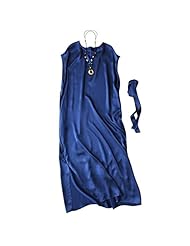 Slit Belted Shift Summer Sleeveless Silk  Dress