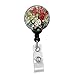 Claude Monet - Red Gladiolas and Daisies - Retractable Badge Reel - ID Name Tag Custom Badge Holder (Black Badge Reel with Spring Pinch Clip)