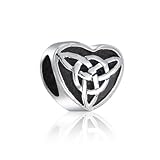 Bling Jewelry 925 Sterling Celtic Knot Triquetra Heart Charm Bead Pandora Compatible