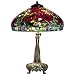 Red Peony Replica Bronze Dale Tiffany Table Lamp
