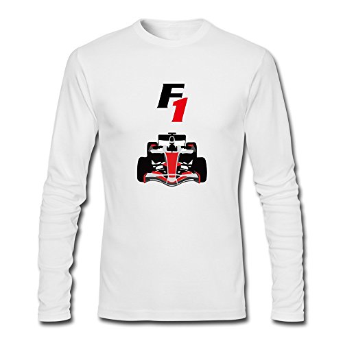 DCX Clothing Men's Formula 1 Logo Long Sleeve T-shirts White