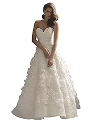 A-line Strapless Full-Skirt Beaded Ruched  Sweetheart Floral Print Natural   Waistline  Dress With Ruffles