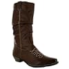 Ladies Brown Faux Leather Cowboy Boots