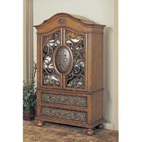 Hardwood And Veneer Entertainment Center