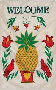 Heartfelt Welcome Pineapple Applique Garden Flag