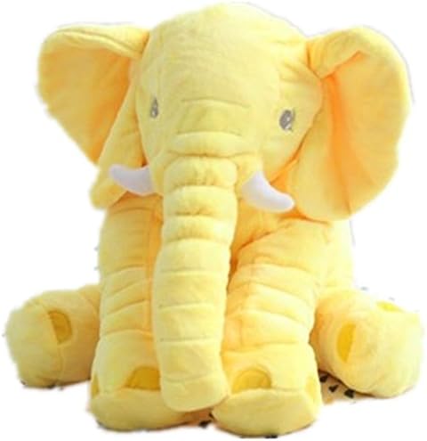Wenfengshop Baby Kids Long Nose Elephant Doll Soft Plush Stuff Toys Lumbar Cushion (Yellow)