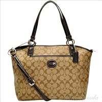 Coach Denim Mahogany And Khaki Pocket Tote 19816