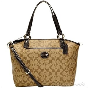 Coach Denim Mahogany And Khaki Pocket Tote 19816