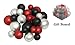 Pack of 27 Shatterproof Black, Red & Silver Christmas Ball Ornaments