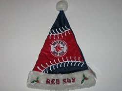 BOSTON RED SOX 19" Plush Christmas SANTA HAT with Team Logo & Team Colors