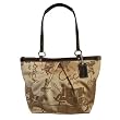Coach Khaki Horse & Carriage Signature Sateen Tote Handbag 14482
