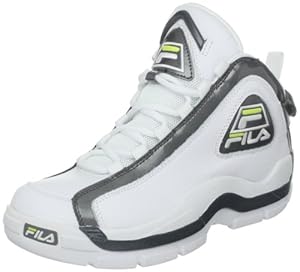 Fila Men's 96 Basketball Shoe,White/Castle Rock/Lime Punch,12 M US