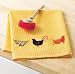 Vintage Hen Yellow Embroidered Waffleweave Dishtowel