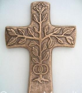 Wedding Cross Solid Bronze Wall Cross Gift Box Included