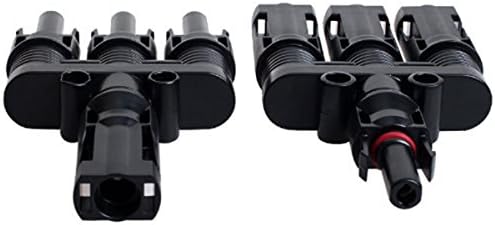 FindyouLED® one female to three male (F/MMM) and one male to three female (M/FFF) MC4 T-branch Solar Panel Connector for PV / Photovoltaic System plus HQRP Coaster, Compatible With PV Cables AWG14/AWG12/ AWG10,20 Years Warranty!!!