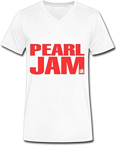 Love Rock Pearl Jam Uk Tour 2016 Logo White V Neck T Shirt For Men