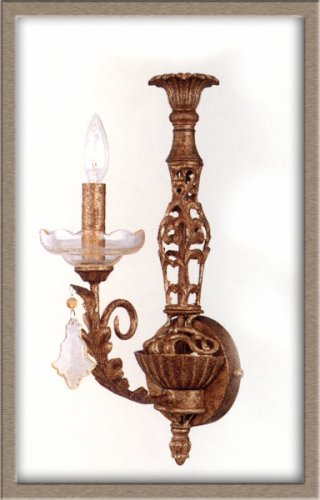 1 Light Etruscan Gold Crystal Sconce Gold Leaf Finish 5