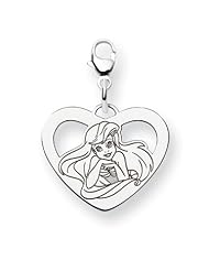 Sterling Silver Disney Ariel Heart Lobster Clasp Charm