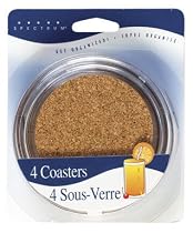 Spectrum Clear Cork Coaster, Set of 4
