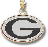 Georgia Bulldogs 14KT Gold G 5/8 Enamel Pendant