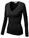 J.TOMSON Womens Plain Basic Cotton Spandex Long Sleeve T Shirt