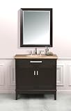 LUXExclusive Bathroom Vanity Single Sink Contemporary Vanity with Travertine Counter Top LUX-LS-2148-T: 36 W x 22 D x 36 H