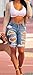 XQS Womens Fashion Chic Hole Low Rise Jeans Short Pants Leggings