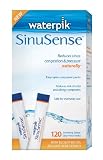 Waterpik SWP 120 Sinusense 120 Count Soothing Saline Packs With Aloe Vera and Eucalyptus, Blue/white