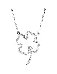 14K White Gold Diamond Shamrock Necklace - 0.33 Ct. -- LIFETIME WARRANTY
