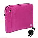 Sony VAIO VGN-CR309E 14.1-inch Laptop CaseCrown Faux Suede Protective Sleeve with Shoulder Strap and Pocket - Fuschia