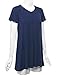 Made by Johnny MBJ WT1057 Womens V Neck Short Sleeve Pleats Tunic Top XL Navy