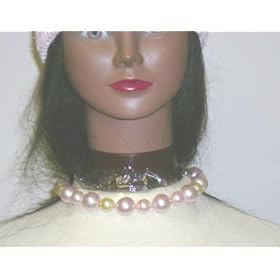 Nc118, Multisize Pinkish Fresh Water Pearl Choker Necklace with Matching Earrings for Women and...