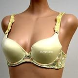 Venus $47 YELLOW SHEER BAND FLORAL BRA #2360 sz 34A