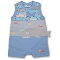 LeTop Infant Boys Blue Sleeveless Romper ~ Big Shark