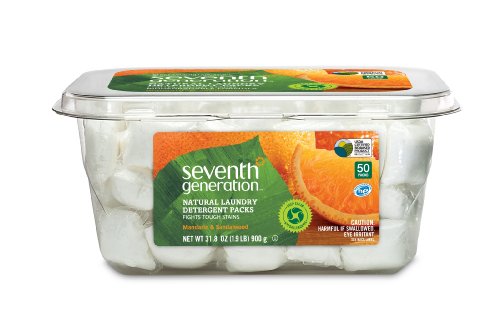 Seventh Generation Natural Laundry Detergent Packs, Mandarin and Sandalwood, 50 Count (pack of 2)