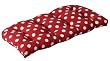 Outdoor Patio Furniture Wicker Loveseat Cushion - Red and White Polka Dot