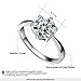 Yoursfs 18K White Gold Plated Six Prong Simulated Diamond Wedding Ring