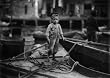 Truant Hangs Around Boston Harbor, 1909 - 16" x 20" - Fine-Art Gicl??e Photographic Print of an Image from the Library of Congress Collection