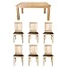 Butterfly Extending Oak Dining Table + 6 Chic Oak & Leather Dining Chairs