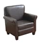 Kinfine Boys Arm Chair, Dark Brown, Leatherette